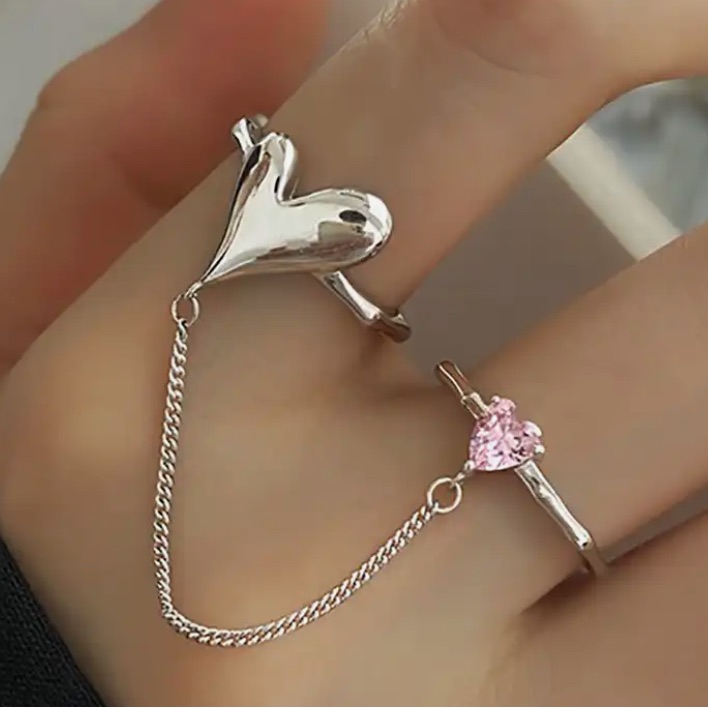 - Heart Ring-Sterling Silver & Pink Sapphire Handcrafted Ring